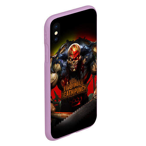 Чехол iPhone XS Max матовый Five Finger Death Punch Skull / 3D-Сиреневый – фото 2