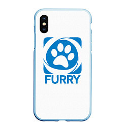 Чехол iPhone XS Max матовый Furry, цвет: 3D-голубой