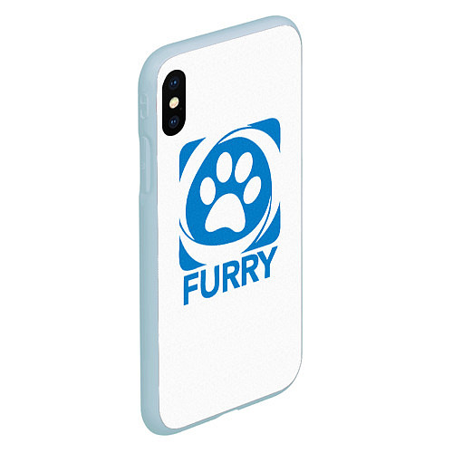 Чехол iPhone XS Max матовый Furry / 3D-Голубой – фото 2