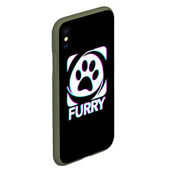 Чехол iPhone XS Max матовый Furry, цвет: 3D-темно-зеленый — фото 2