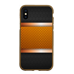 Чехол iPhone XS Max матовый 3d gold black