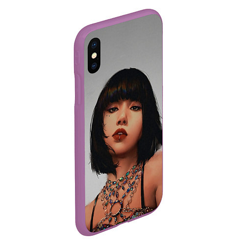 Чехол iPhone XS Max матовый Hot Lisa / 3D-Фиолетовый – фото 2