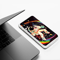 Чехол iPhone XS Max матовый Космонавт, цвет: 3D-белый — фото 2