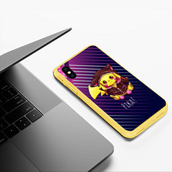 Чехол iPhone XS Max матовый Пикачу в костюме, цвет: 3D-желтый — фото 2