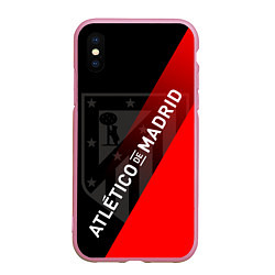 Чехол iPhone XS Max матовый АТЛЕТИКО МАДРИД ATLETICO, цвет: 3D-розовый