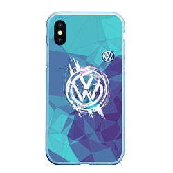 Чехол iPhone XS Max матовый VOLKSWAGEN, цвет: 3D-голубой