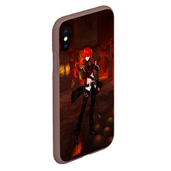 Чехол iPhone XS Max матовый GENSHIN INPACT, Diluc, цвет: 3D-коричневый — фото 2