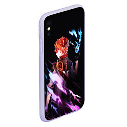 Чехол iPhone XS Max матовый ТАРТАЛЬЯ - GENSHIN IMPACT NEON, цвет: 3D-светло-сиреневый — фото 2