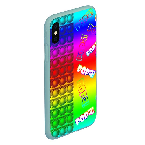 Чехол iPhone XS Max матовый POP it! / 3D-Мятный – фото 2