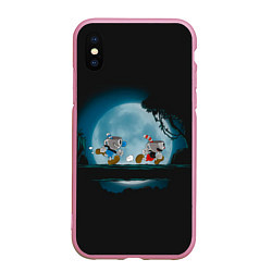 Чехол iPhone XS Max матовый Ночная прогулка, цвет: 3D-розовый