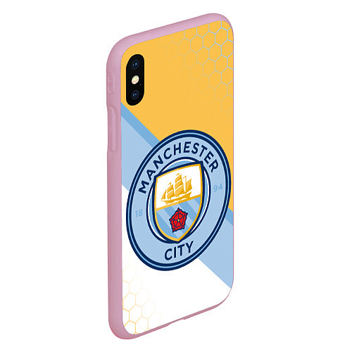 Чехол iPhone XS Max матовый MANCHESTER CITY МАНЧЕСТЕР / 3D-Розовый – фото 2