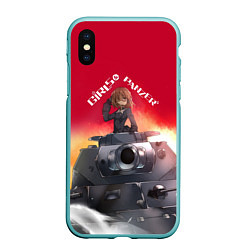 Чехол iPhone XS Max матовый Girls und Panzer Девушки и танки z, цвет: 3D-мятный