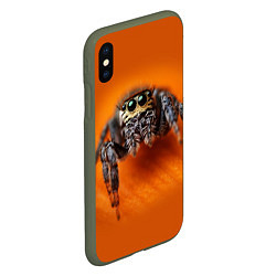 Чехол iPhone XS Max матовый ПАУК SPIDER, цвет: 3D-темно-зеленый — фото 2