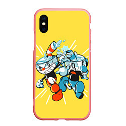 Чехол iPhone XS Max матовый Cuphead bros, цвет: 3D-баблгам