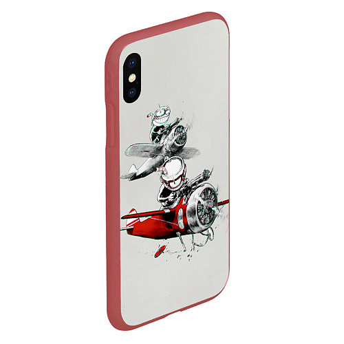 Чехол iPhone XS Max матовый Flying Cup / 3D-Красный – фото 2