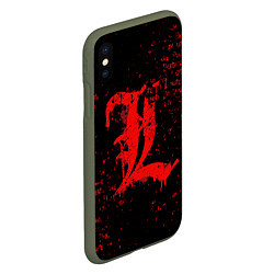 Чехол iPhone XS Max матовый Тетрадь смерти Логотип red, цвет: 3D-темно-зеленый — фото 2