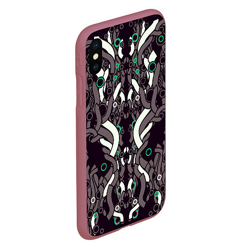 Чехол iPhone XS Max матовый Абстрактная фантастика / 3D-Малиновый – фото 2