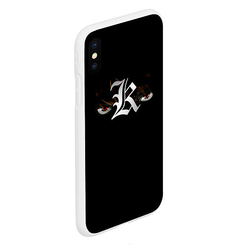 Чехол iPhone XS Max матовый КИРА глаза DEATH NOTE / 3D-Белый – фото 2