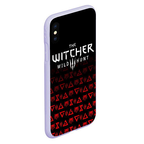 Чехол iPhone XS Max матовый THE WITCHER 1 / 3D-Светло-сиреневый – фото 2