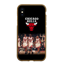 Чехол iPhone XS Max матовый CHICAGO BULLS 3, цвет: 3D-коричневый