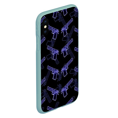 Чехол iPhone XS Max матовый Desert Eagle / 3D-Мятный – фото 2