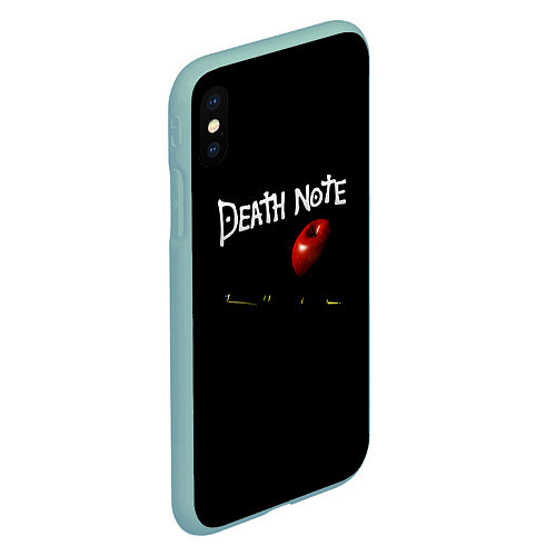 Чехол iPhone XS Max матовый Death Note яблоко и ручка / 3D-Мятный – фото 2