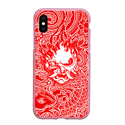 Чехол iPhone XS Max матовый Samurai, цвет: 3D-розовый