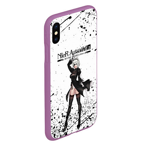 Чехол iPhone XS Max матовый Nier Automata YoRHa Z / 3D-Фиолетовый – фото 2