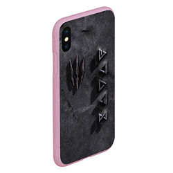 Чехол iPhone XS Max матовый THE WITCHER КАМЕНЬ, цвет: 3D-розовый — фото 2