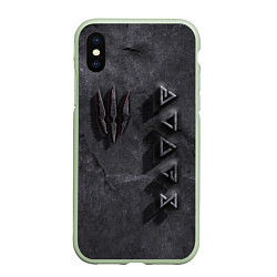 Чехол iPhone XS Max матовый THE WITCHER КАМЕНЬ