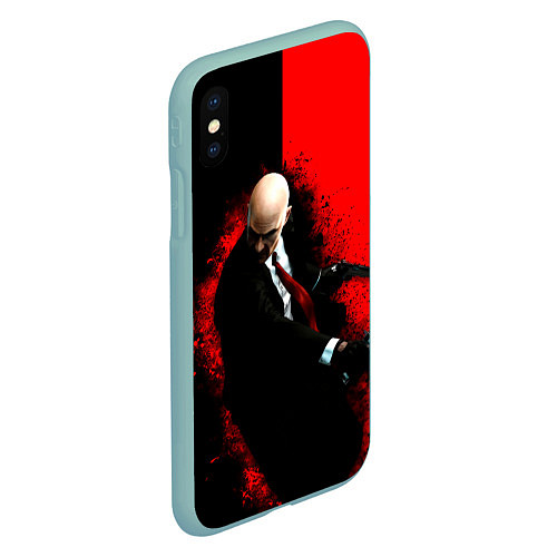 Чехол iPhone XS Max матовый Hitman splash / 3D-Мятный – фото 2