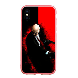 Чехол iPhone XS Max матовый Hitman splash, цвет: 3D-баблгам