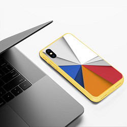 Чехол iPhone XS Max матовый Трегоугольник, цвет: 3D-желтый — фото 2