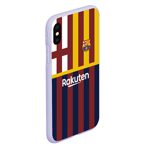 Чехол iPhone XS Max матовый BARCELONA FC БАРСЕЛОНА ФК BARCA / 3D-Светло-сиреневый – фото 2