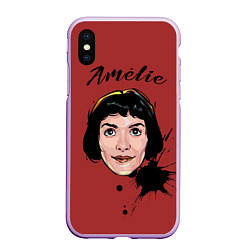 Чехол iPhone XS Max матовый Amelie art, цвет: 3D-сиреневый