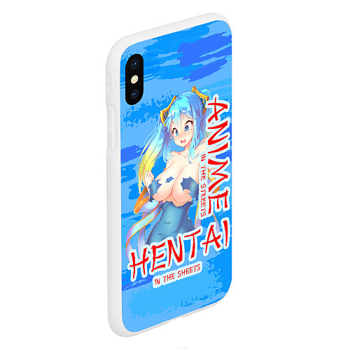 Чехол iPhone XS Max матовый Anime vs Hentai / 3D-Белый – фото 2