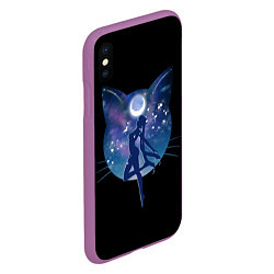 Чехол iPhone XS Max матовый Sailor Moon силуэт, цвет: 3D-фиолетовый — фото 2