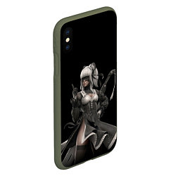 Чехол iPhone XS Max матовый Nier: Automata, цвет: 3D-темно-зеленый — фото 2