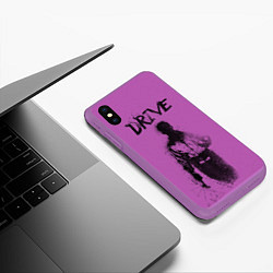Чехол iPhone XS Max матовый Drive драйв, цвет: 3D-фиолетовый — фото 2