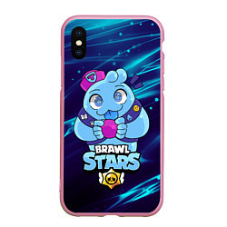 Чехол iPhone XS Max матовый SQUEAK BRAWL STARS СКВИК, цвет: 3D-розовый