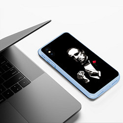 Чехол iPhone XS Max матовый Крёстный Отец The Godfather, цвет: 3D-голубой — фото 2