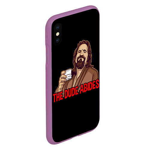 Чехол iPhone XS Max матовый The Dude Abides Lebowski / 3D-Фиолетовый – фото 2