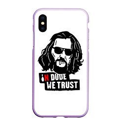 Чехол iPhone XS Max матовый In Dude we trust, цвет: 3D-сиреневый