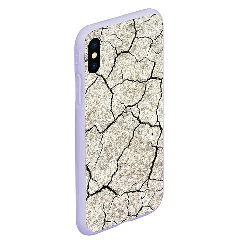 Чехол iPhone XS Max матовый Трещины на земле / 3D-Светло-сиреневый – фото 2