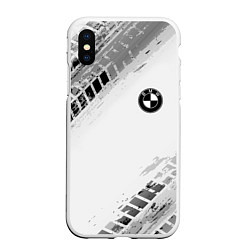 Чехол iPhone XS Max матовый BMW ПРОТЕКТОР ШИН, цвет: 3D-белый
