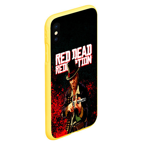 Чехол iPhone XS Max матовый Red Dead Redemption Bandit / 3D-Желтый – фото 2