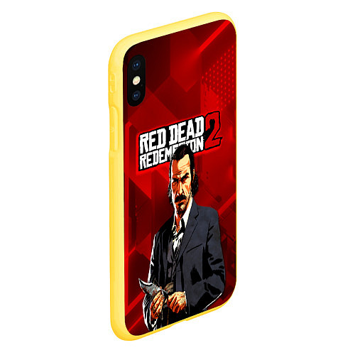 Чехол iPhone XS Max матовый Rockstar Games / 3D-Желтый – фото 2