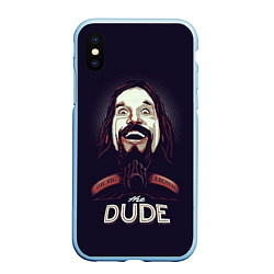 Чехол iPhone XS Max матовый Большой Лебовский The Dude, цвет: 3D-голубой