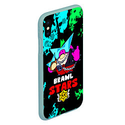 Чехол iPhone XS Max матовый Плохиш Базз, Buzz Brawl Stars, цвет: 3D-мятный — фото 2