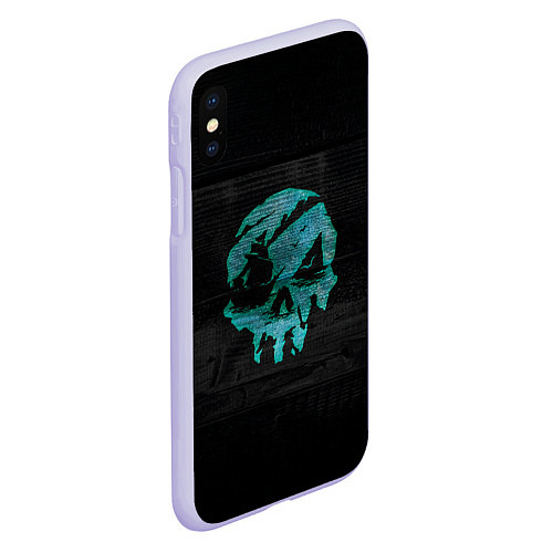 Чехол iPhone XS Max матовый Skull of pirate / 3D-Светло-сиреневый – фото 2